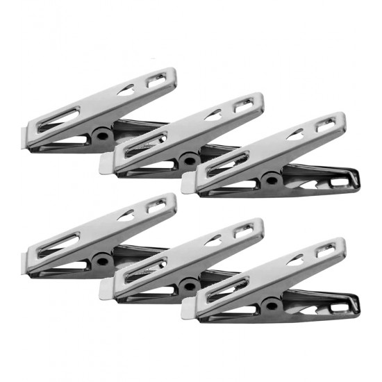 Jogo 6 Prendedores 5cm Aço Inox Para Embalagens Midi